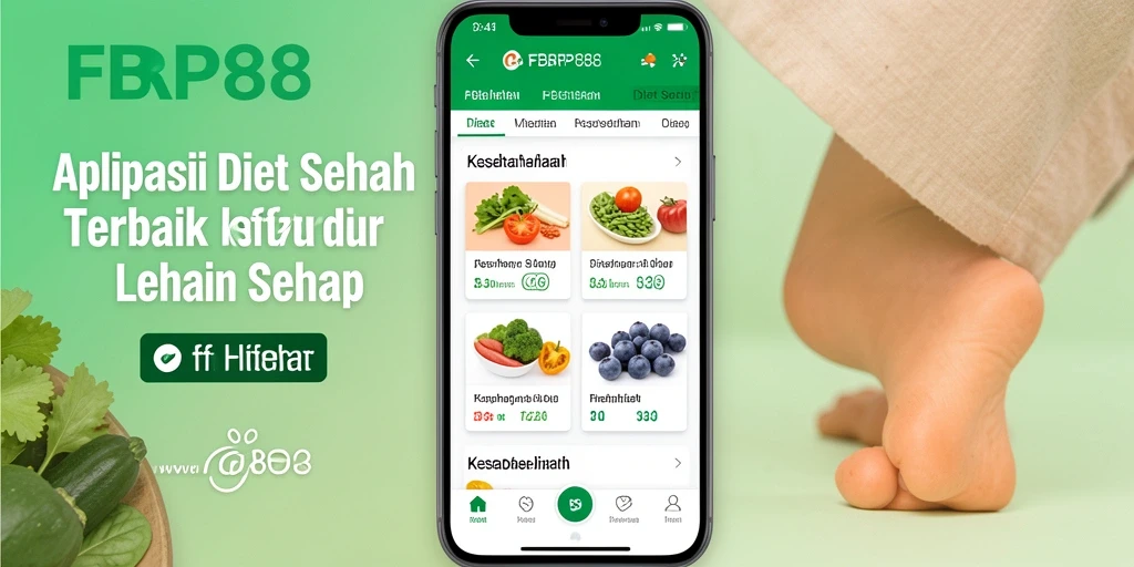 Antarmuka aplikasi FBRP88 yang intuitif untuk diet sehat.