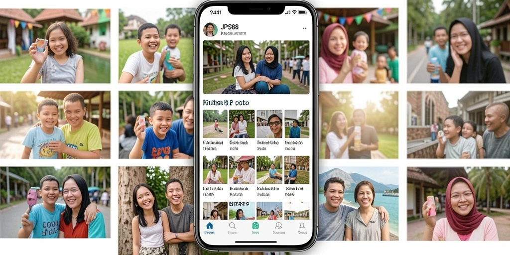 Tampilan antarmuka JPS88 yang ramah pengguna untuk kolase foto.